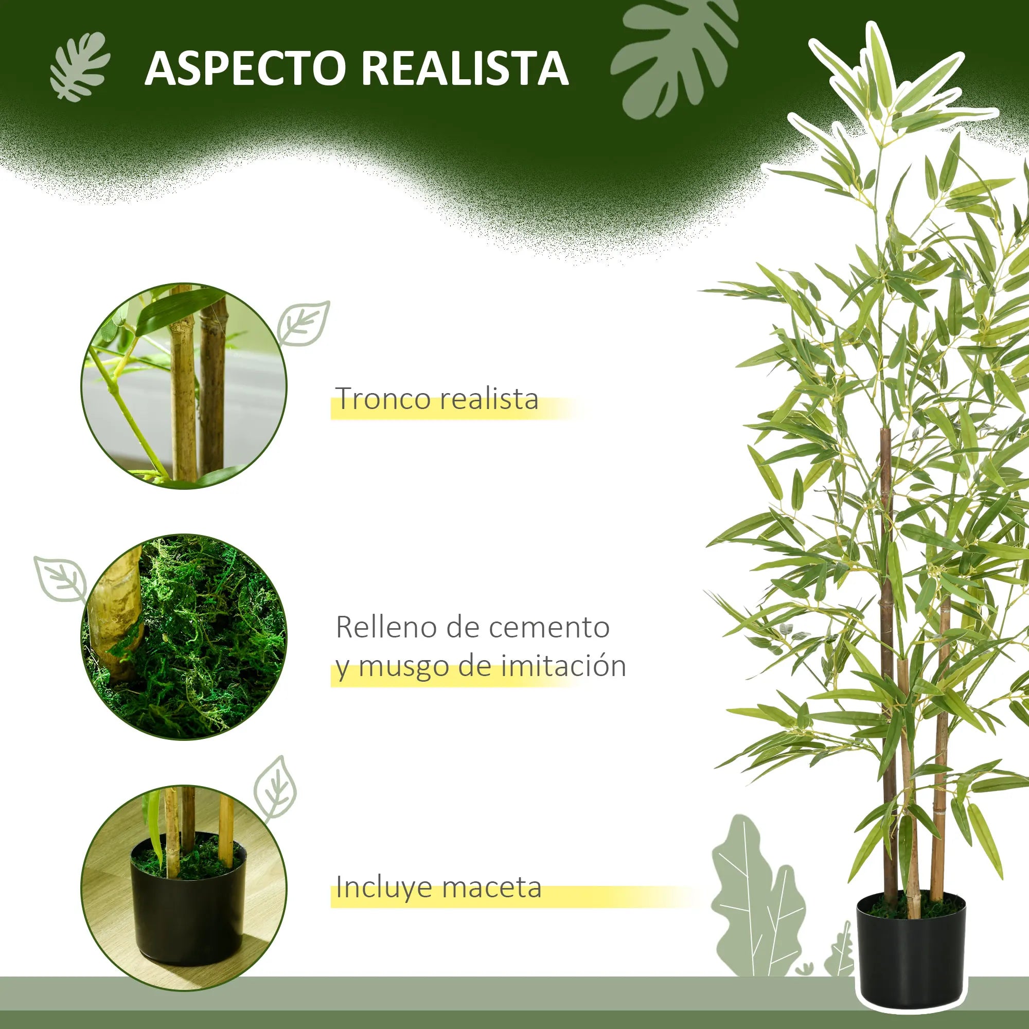 lot de 2 plantes artificielles avec pot et 498 feuilles - vue 6 sur 7