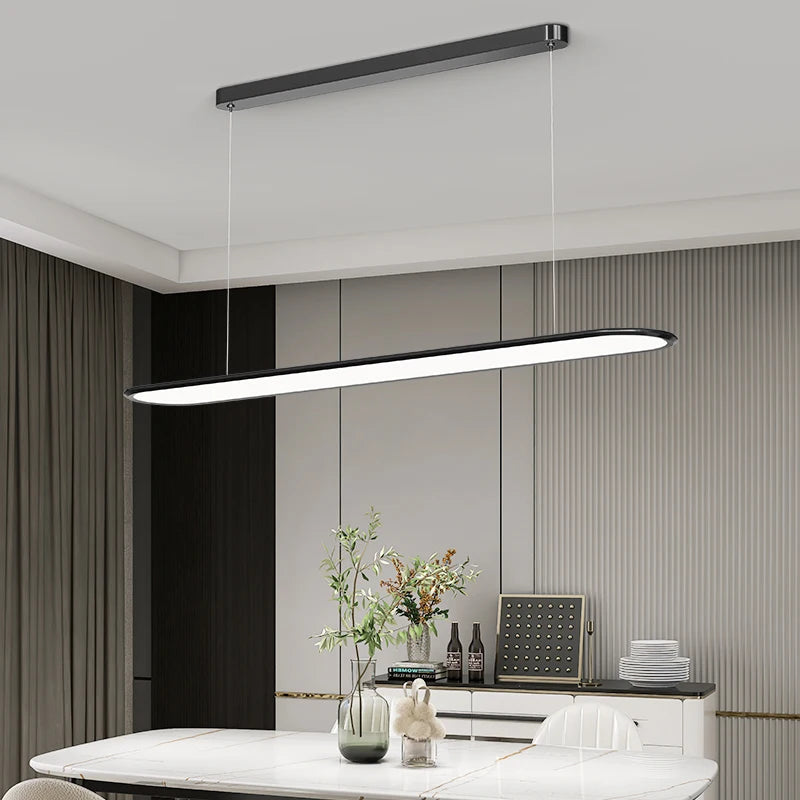 lustre led décoratif minimaliste moderne rectangulaire arrondi