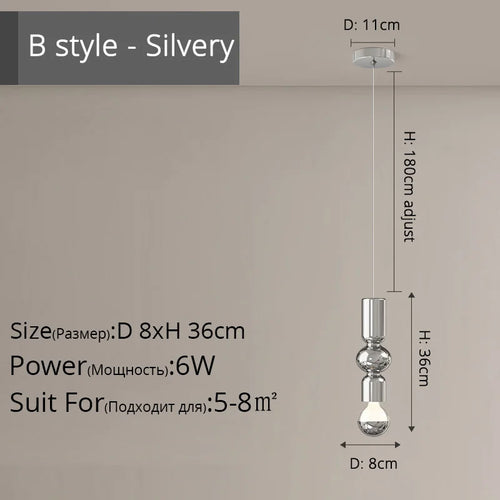 lustre nordique simple led pour bar et salon - vue 13 sur 12