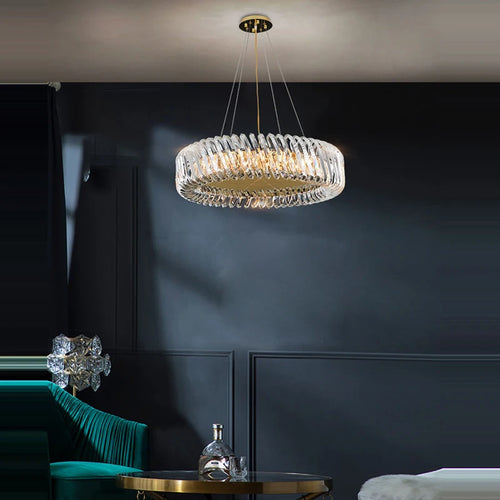lustre en verre cristal art déco à intensité variable tendance 2024 - vue 4 sur 17