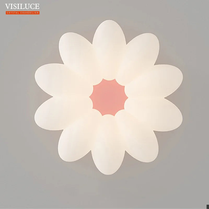 plafonnier led fleurs pour chambre d enfant trois couleurs lumière - vue 5 sur 10