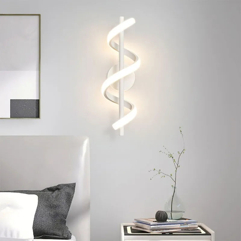 Applique murale nordique led noir blanc or