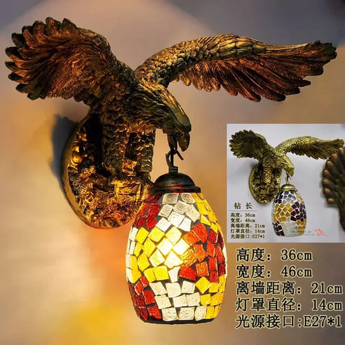 applique murale eagle décoration rétro bohème lumineuse artistique - vue 15 sur 18