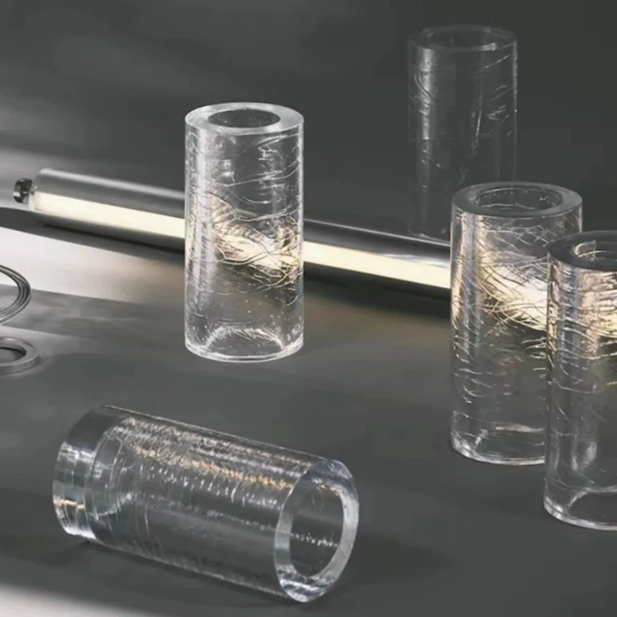 lustre à led en verre cristal pour restaurant et bar - vue 4 sur 7