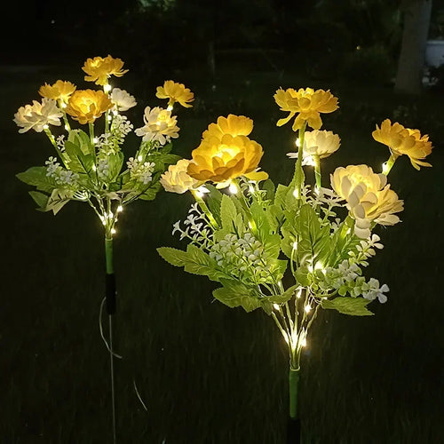 éclairage solaire en forme de rose pour jardin extérieur - vue 4 sur 11