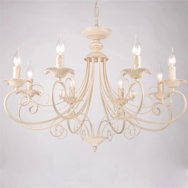 lustre classique en fer forgé vintage pour décoration intérieure