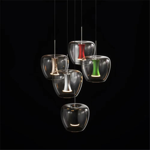 suspension led en verre transparent au design moderne pour décoration intérieure - vue 6 sur 10