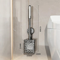 brosse de toilette à ventouse motif glacier avec long manche et fixation murale