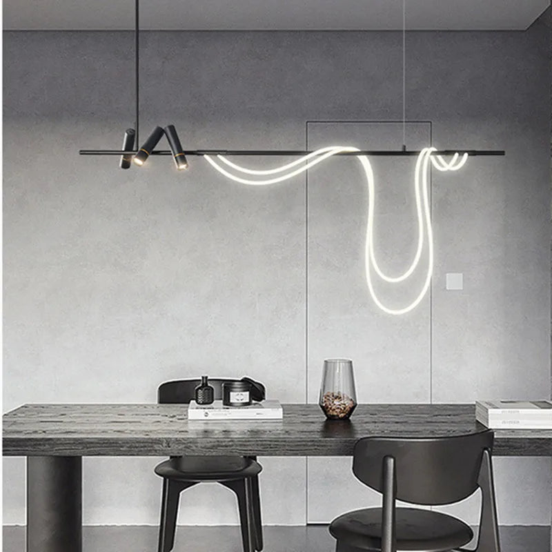 lustre led moderne design lampes suspendues décor éclairage - vue 5 sur 14
