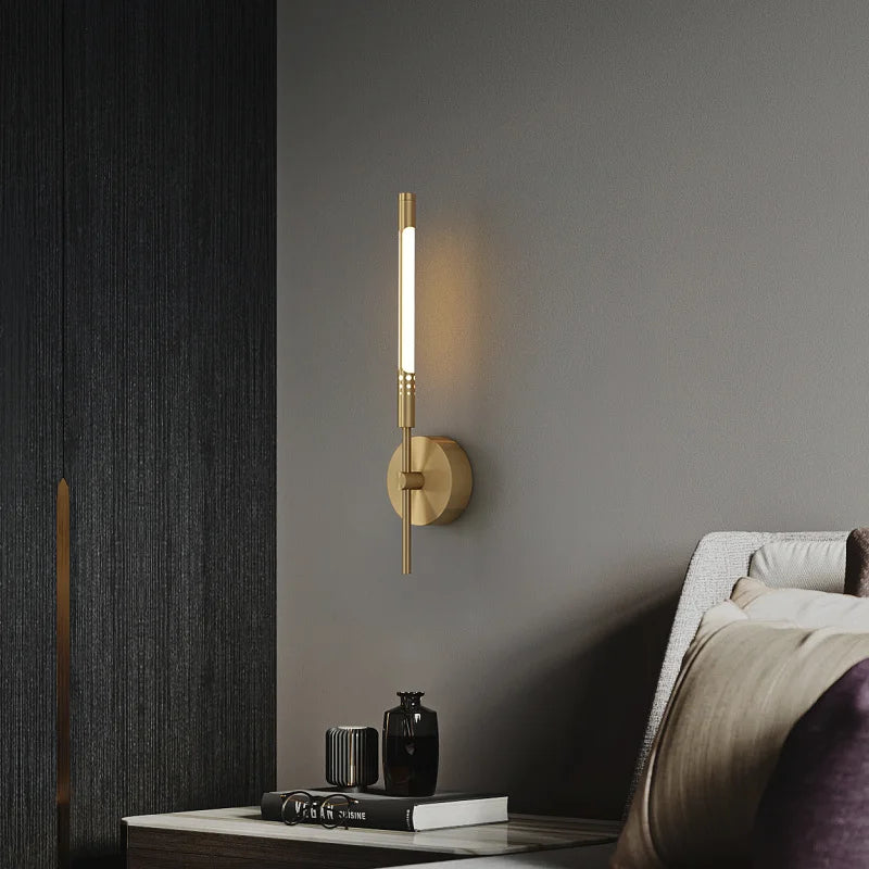 applique murale led design moderne en cuivre pour intérieur décoratif - vue 2 sur 12