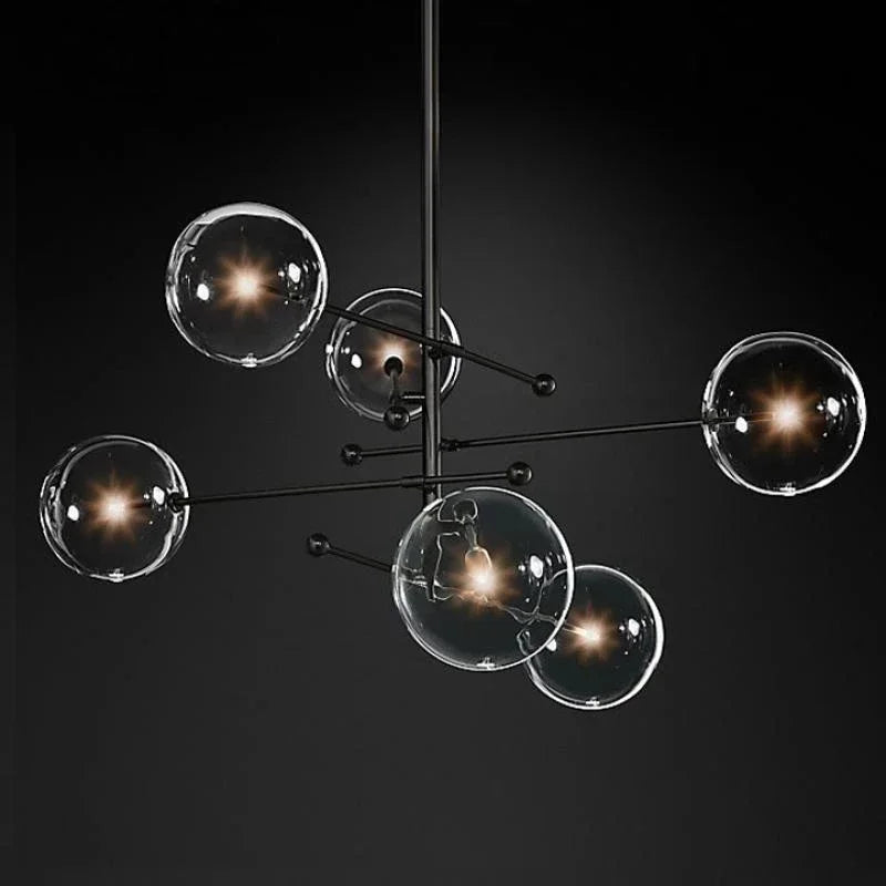 lustre nordique en verre boule pour éclairage décoratif - vue 2 sur 10