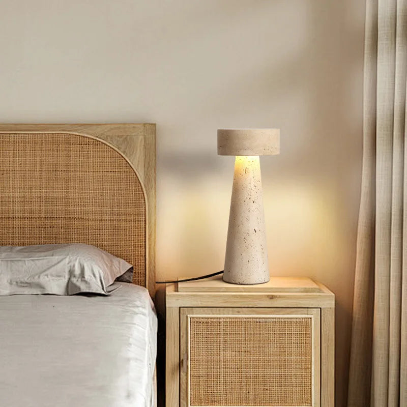 Creative Stone Table Lamp Desk Light for Bedroom Living Room Study - vue 3 sur 7