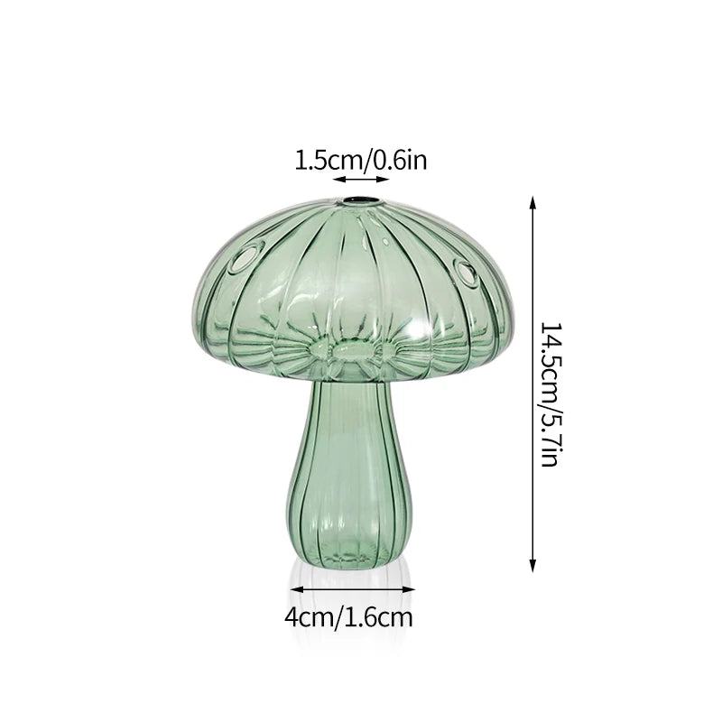 bougeoir champignon en verre pour décoration de table et vase - vue 14 sur 14