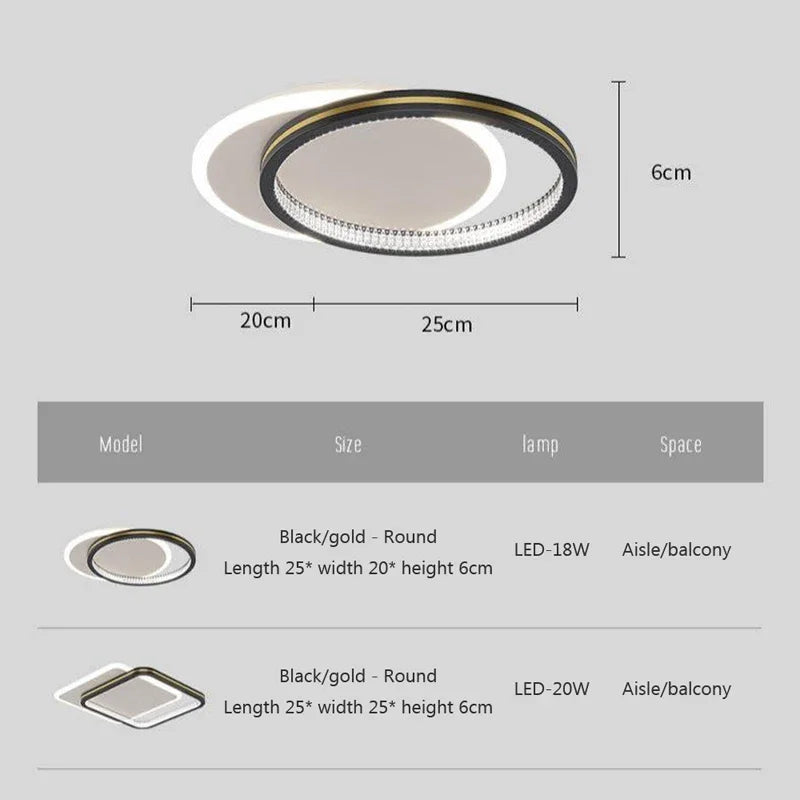 Plafond moderne à LEDs lumière lampe de luxe décor intérieur pour chambre Foyer allée couloir luminaire nordique créatif géométrie lumière