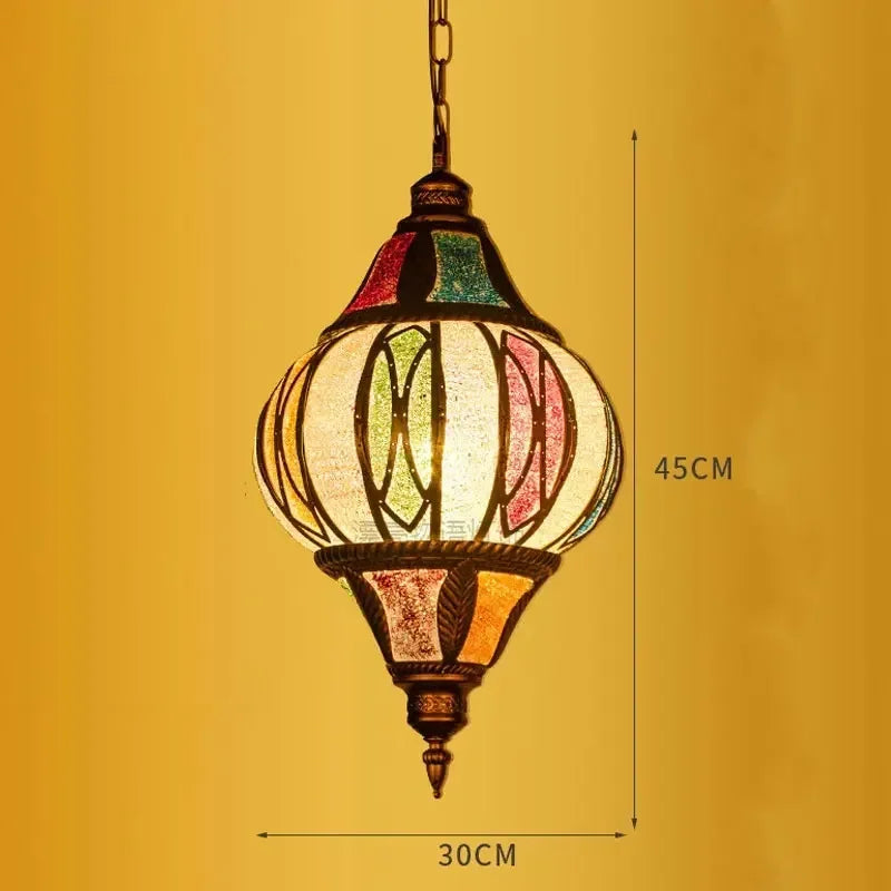 lustre suspendu asiatique décoratif pour intérieur bohème - vue 17 sur 18