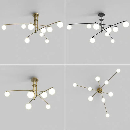 lustre en métal et verre pour barre de suspension cuisine