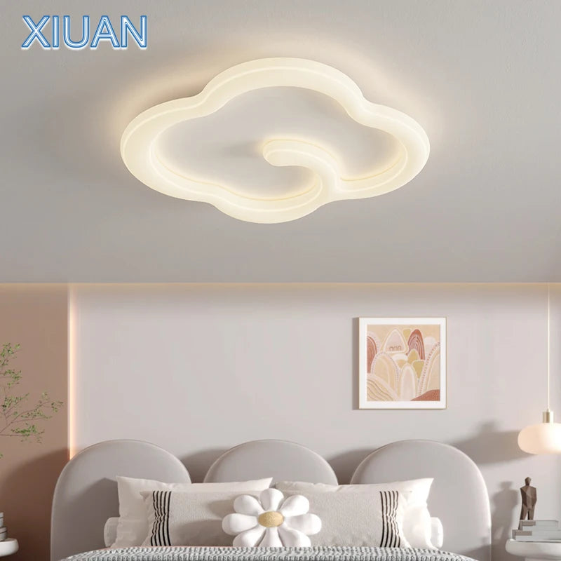 lustre scandinave nuage blanc avec télécommande optionnelle led - vue 4 sur 16