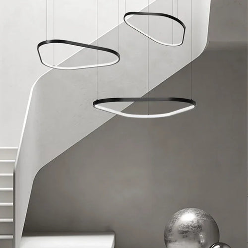 Moderne noir irrégulier Led lustre éclairage salon salle à manger suspension nordique décor à la maison chambre suspension lampe Luminaire