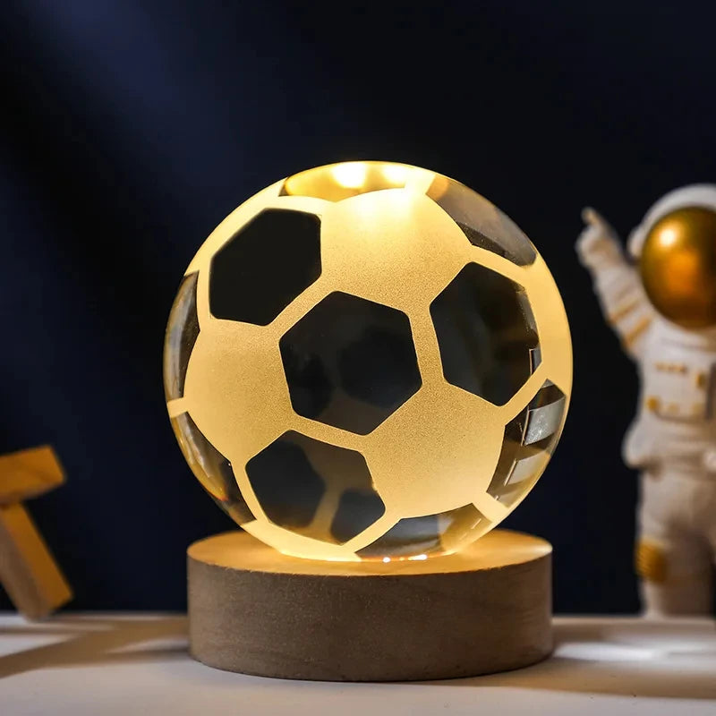boule de cristal 3d lune galaxie décoration lumineuse pour la maison - vue 14 sur 17