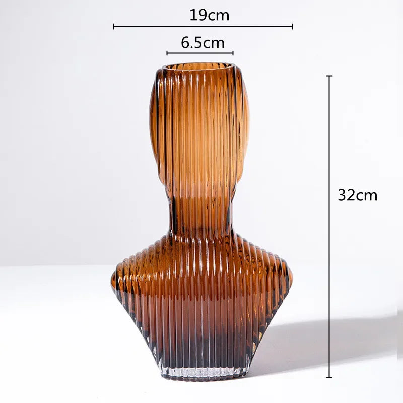 sculpture en verre abstraite avec rayures décoratives pour décoration intérieure - vue 13 sur 15