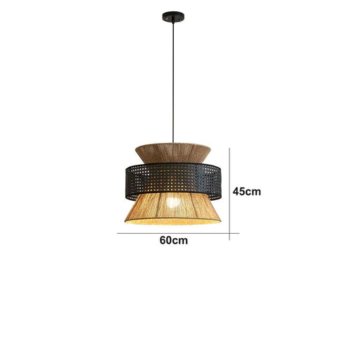 Suspension Sabi Wabi style chinois en rotin cannage - vue 21 sur 24