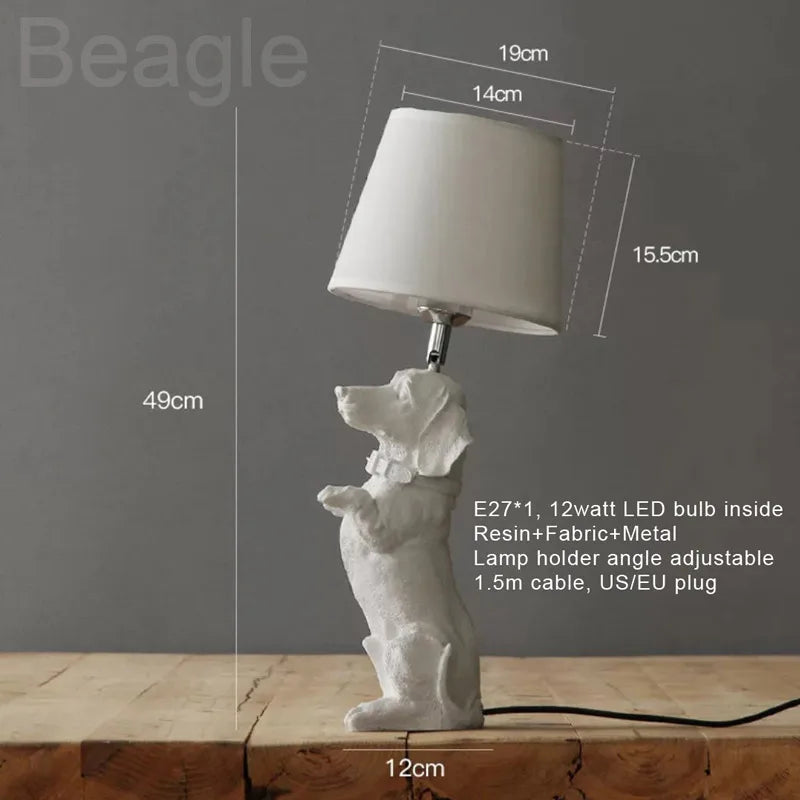 lampe de table led moderne design chiot nordique pour enfants - vue 9 sur 16