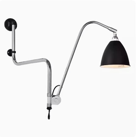 Nordic Modern Minimalist Swing Bedroom, Living Room, Study, Personalized Adjustable E27LED Creative Iron Wall Lamp - vue 9 sur 8