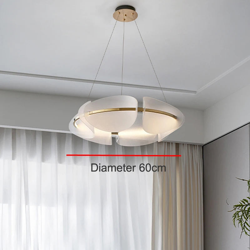 lustre nordique led en acrylique avec design de pétale - vue 9 sur 9