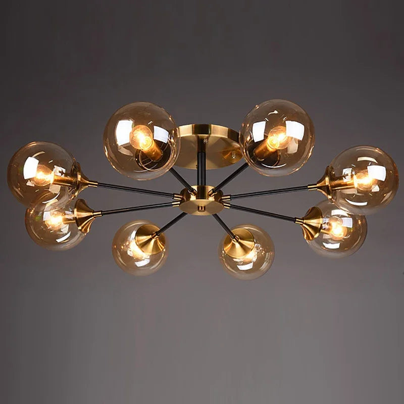 lustre moderne en verre boule pour un éclairage élégant - vue 4 sur 18