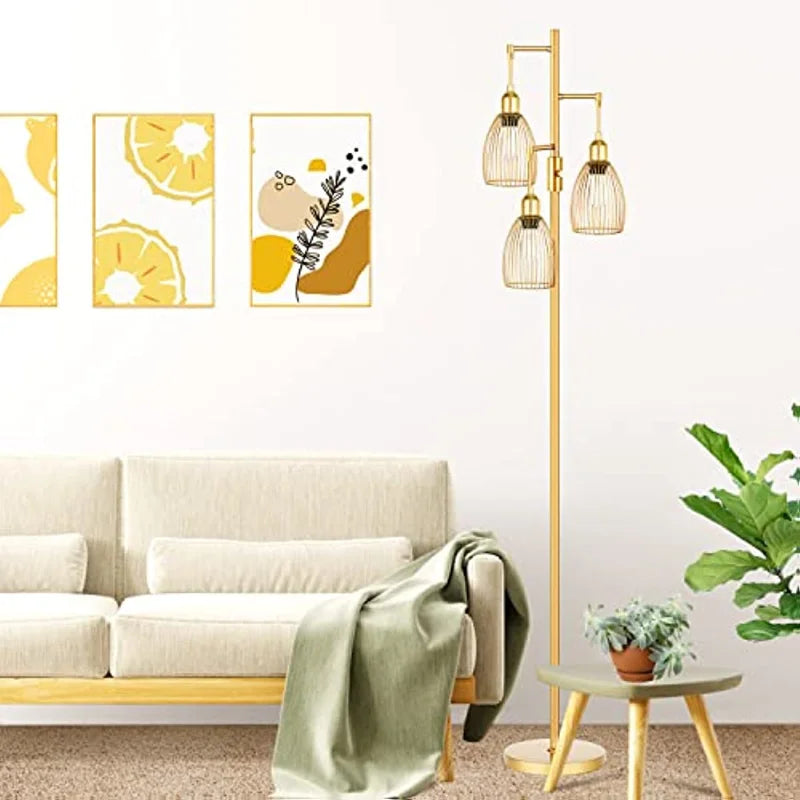 Lumière moderne luxe doré lampadaire Lustre métallique salon décoration E27 LED lumières debout salon chambre chevet