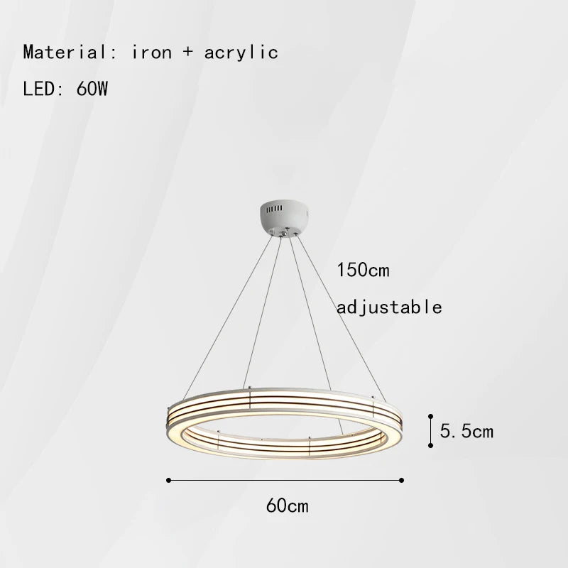 lustre art déco avec anneau pour éclairage suspendu réglable