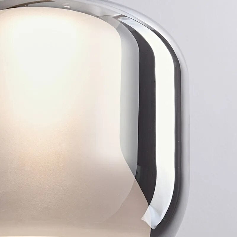 Suspension LED moderne en verre gris fumé à trois têtes