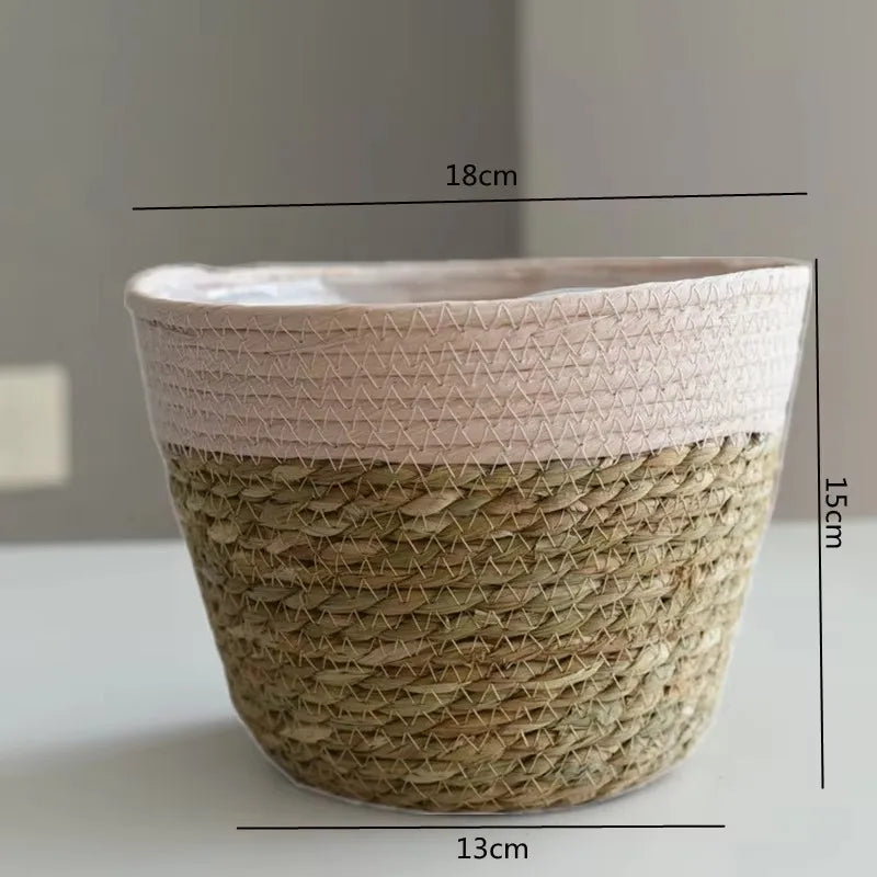 panier en paille pour plantes d'intérieur et d'extérieur - vue 12 sur 28