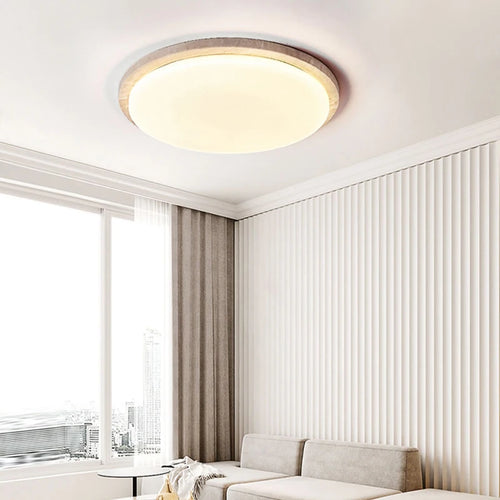 Plafonnier led style travertin modern décor salon couloir restaurant - vue 2 sur 6
