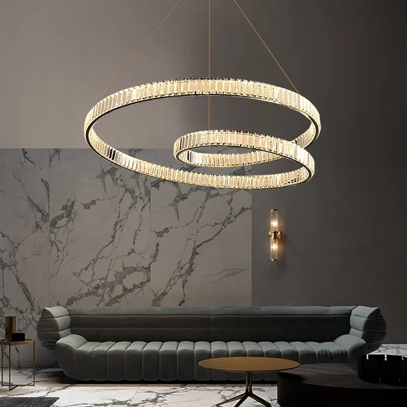 lustre cristal led luxe deco suspension