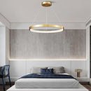 lustre à anneaux en cuivre réglable pour