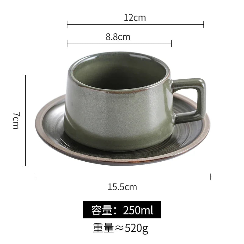 Service à thé céramique rétro japonais tasses soucoupes