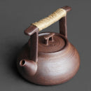 Théière japonaise artisanale en grès style rétro kungfu