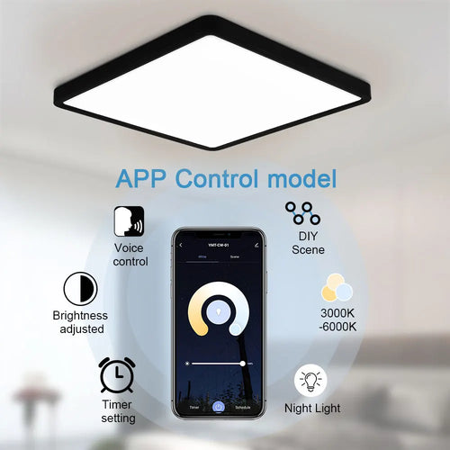 Tuya Smart LED plafonnier App commande vocale Alexa Google télécommande plafonniers carrés salon chambre éclairage