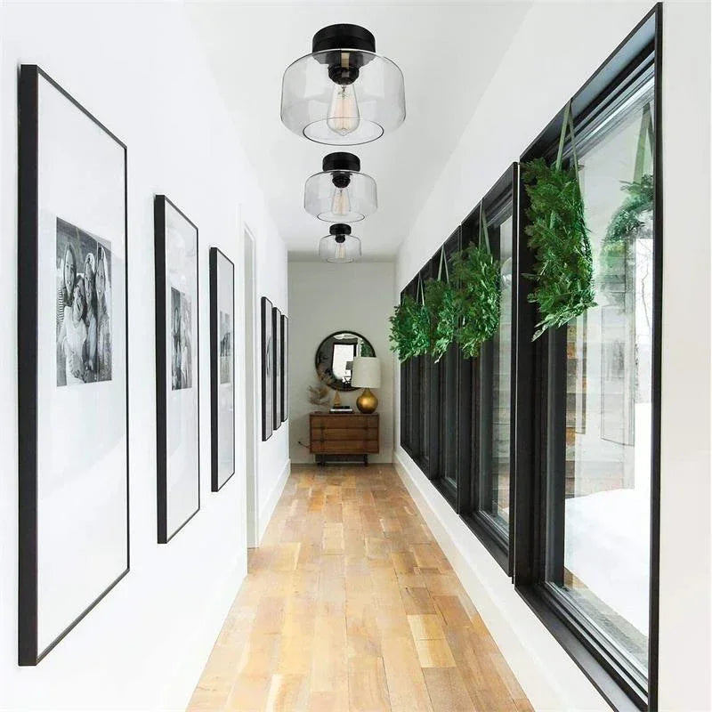 plafonnier led nordique moderne en verre pour décoration maison - vue 4 sur 9