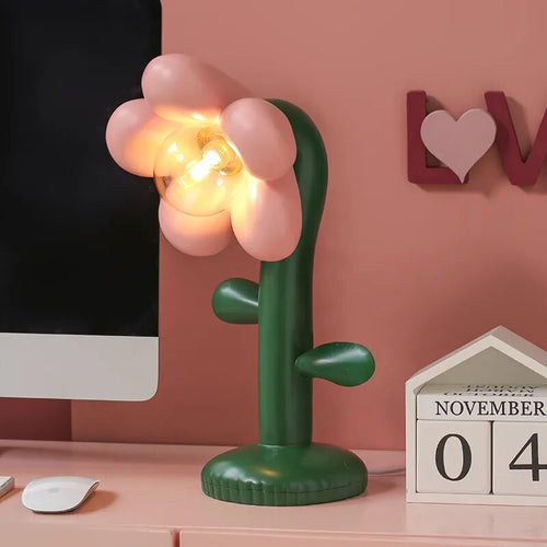 Lampe de table à fleurs créative