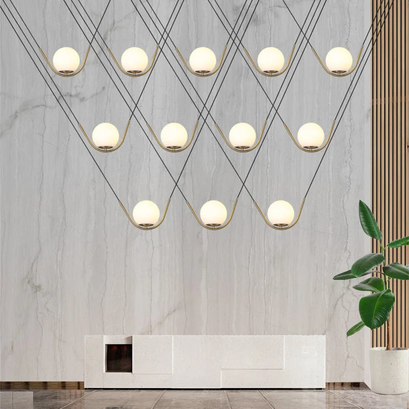 suspension nordique en verre design moderne pour restaurant café magasin - vue 4 sur 7
