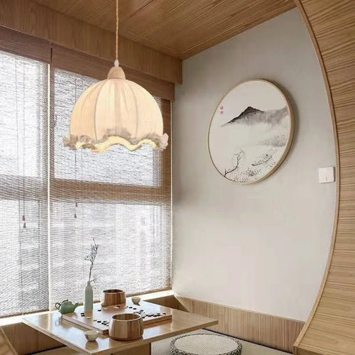 Lustre nordique en tissu de coton et de lin - vue 6 sur 16