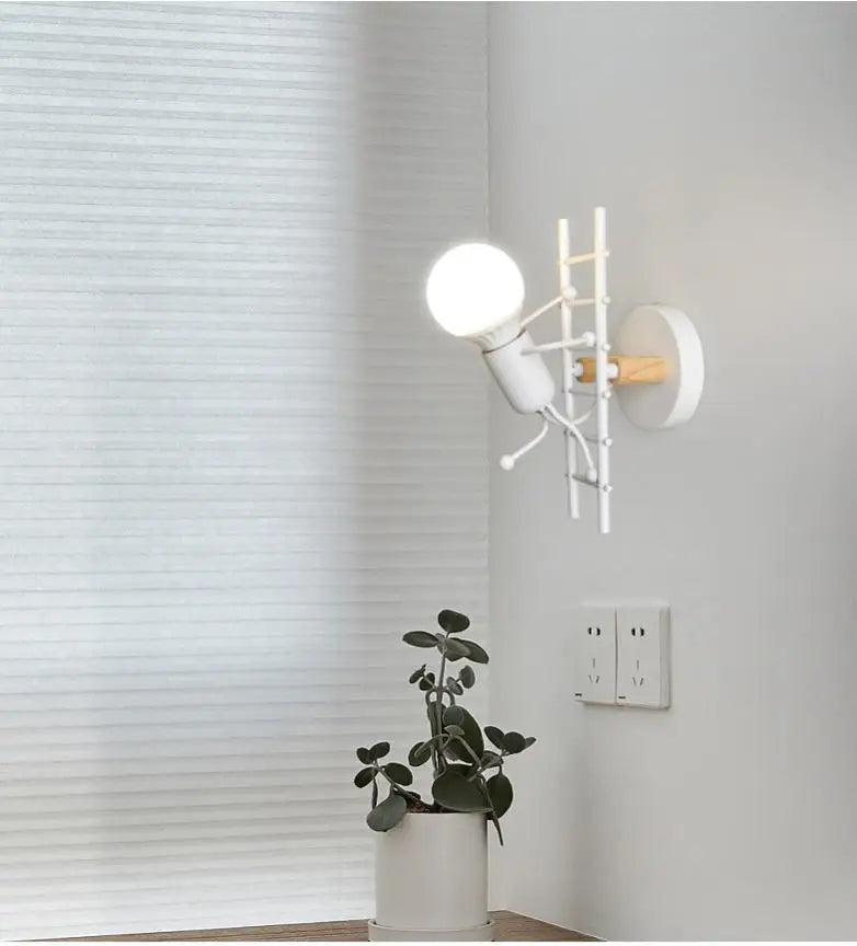 applique murale moderne petit homme led pour enfants