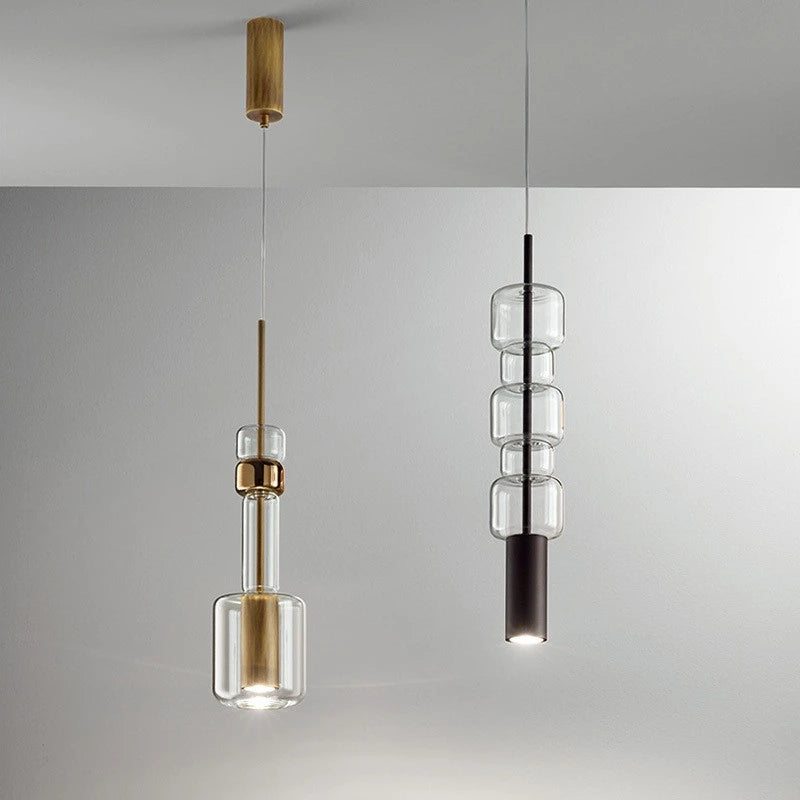 Suspension en verre transparent au design moderne