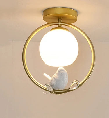 plafonnier nordique créatif avec motif oiseau pour balcon