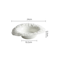 Assiette céramique texture roche bol chapeau design