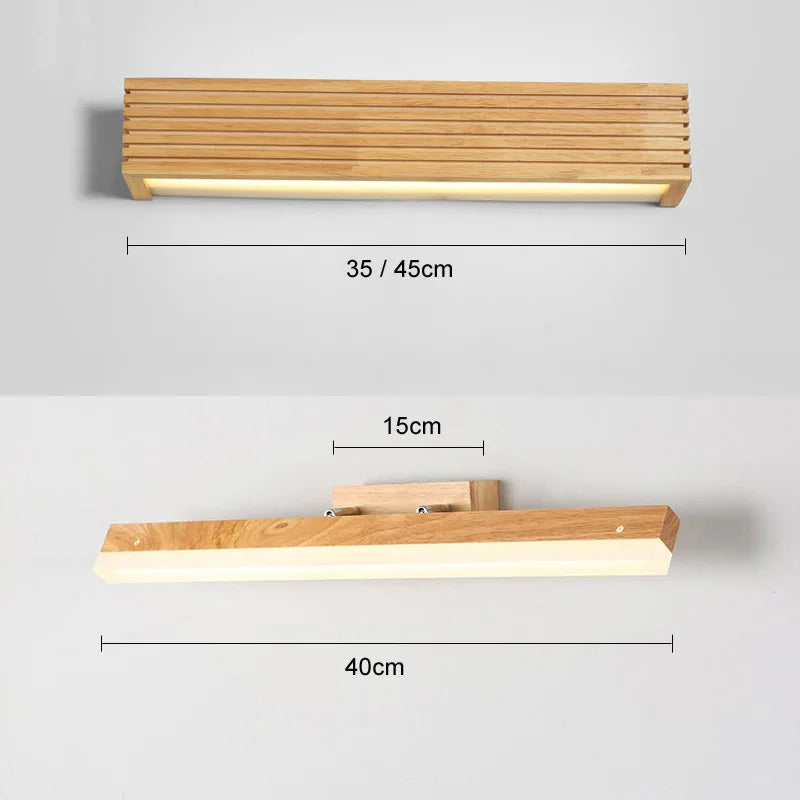 applique murale led en bois massif style nordique pour lecture - vue 6 sur 10