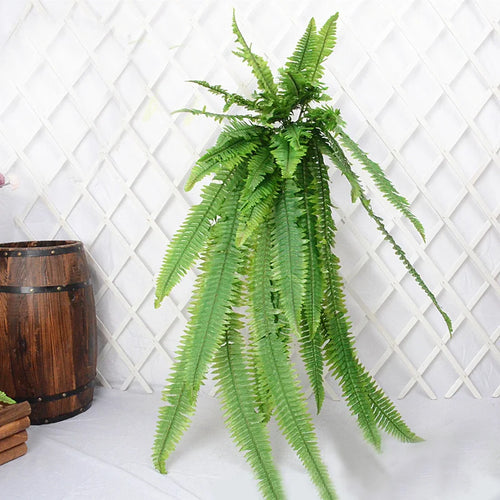 plantes artificielles suspendues grandes plantes tropicales en rotin décoratives - vue 9 sur 11