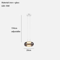 suspension led en verre design pour intérieur avec cordon réglable